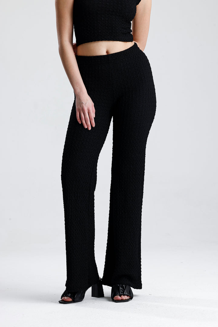 SNS Sense Siyah Bürümcük Kumaş Pantolon  - Baytown