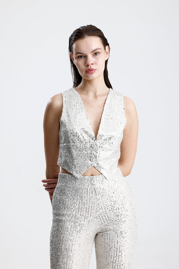 SNS Sense Beige Velvet Padded Formal Vest - Miami Gardens