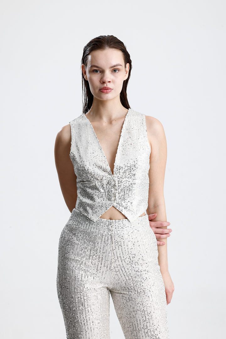 SNS Sense Beige Velvet Padded Formal Vest - Miami Gardens