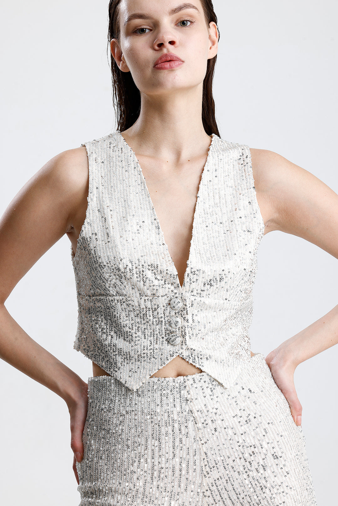 SNS Sense Beige Velvet Padded Formal Vest - Miami Gardens