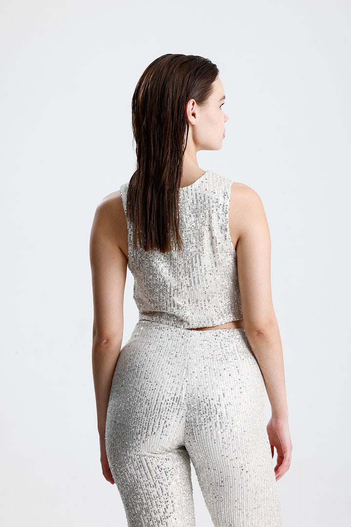 SNS Sense Beige Velvet Padded Formal Vest - Miami Gardens