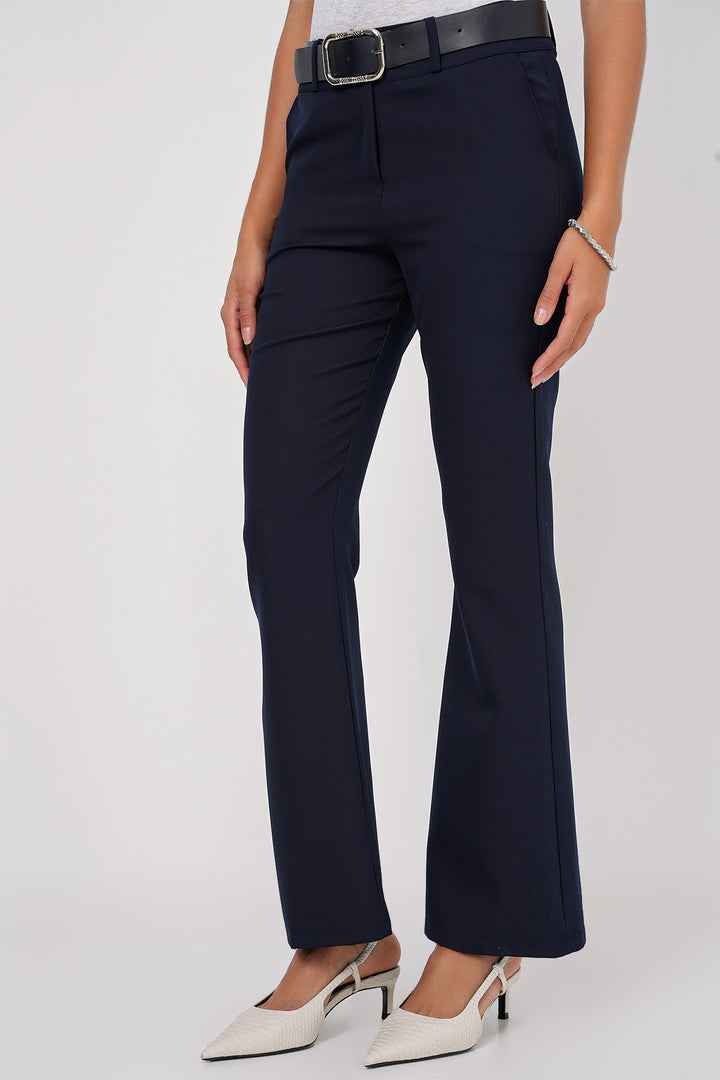BGD Women Belted Spanish Flare Pants - Navy - Fribourg
