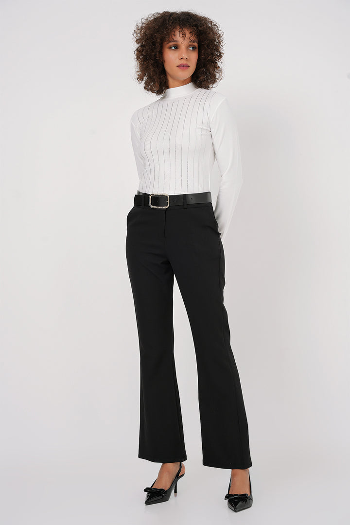 BGD Women Belted Spanish Flare Pants - Black - Roncaglia