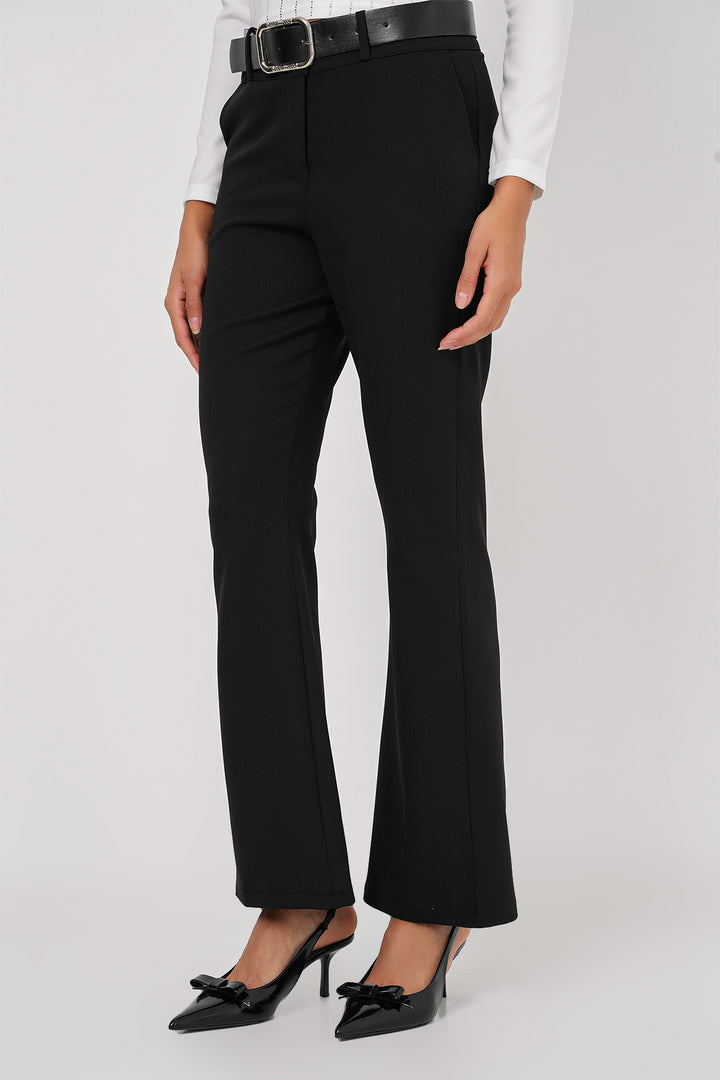 BGD Women Belted Spanish Flare Pants - Black - Roncaglia