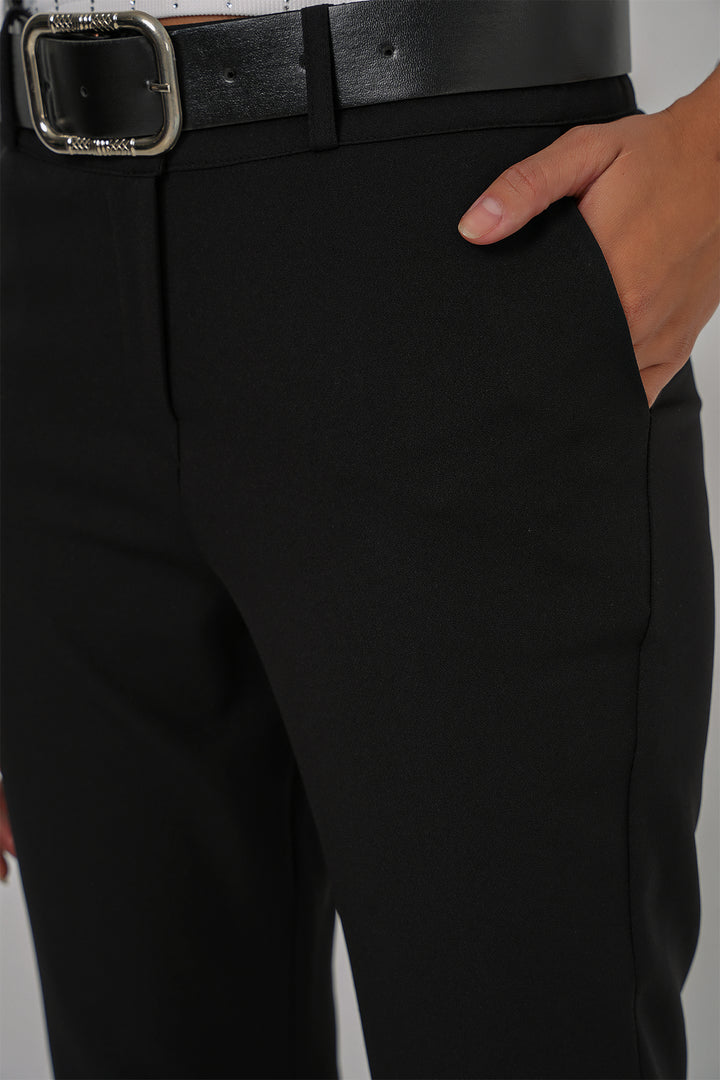 BGD Women Belted Spanish Flare Pants - Black - Roncaglia