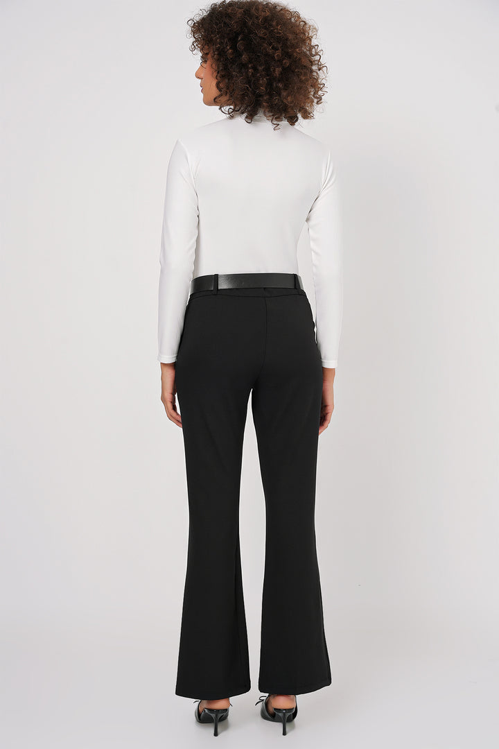 BGD Women Belted Spanish Flare Pants - Black - Roncaglia