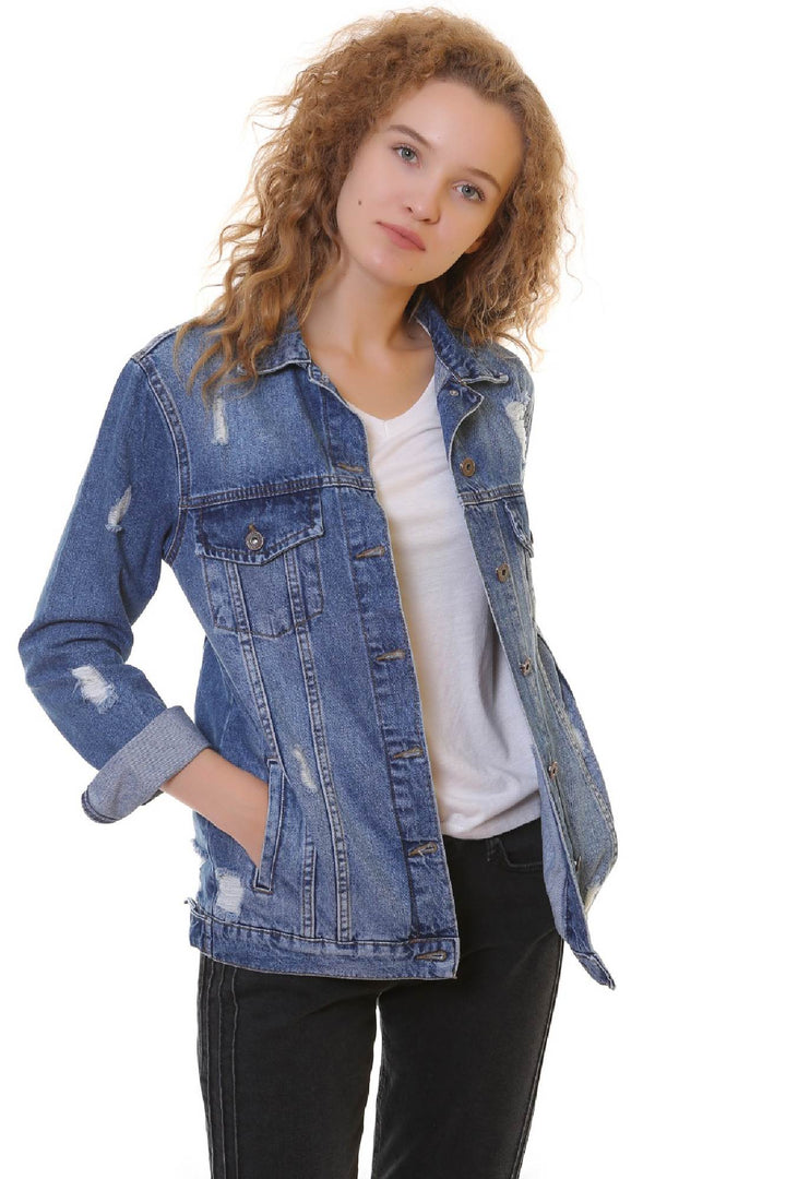 XLJ Boyfriend Denim Jacket Mixed - Massa