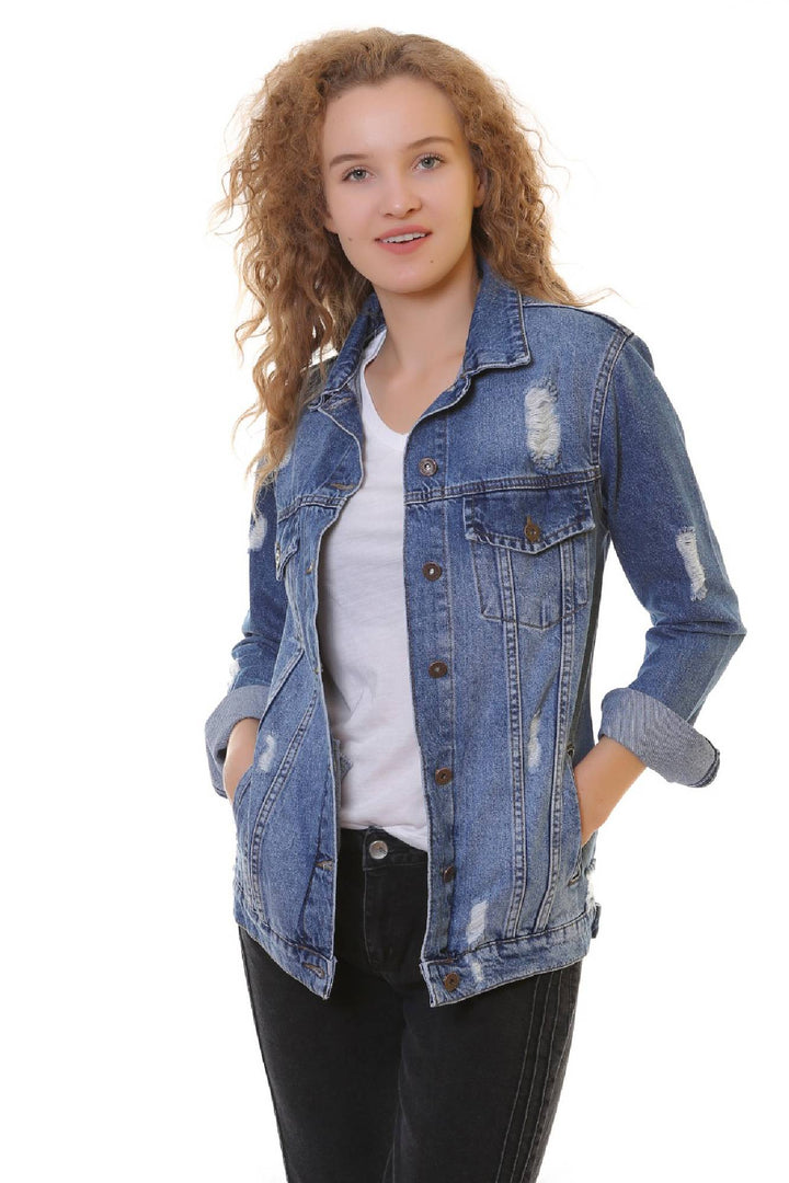 XLJ Boyfriend Denim Jacket Mixed - Massa