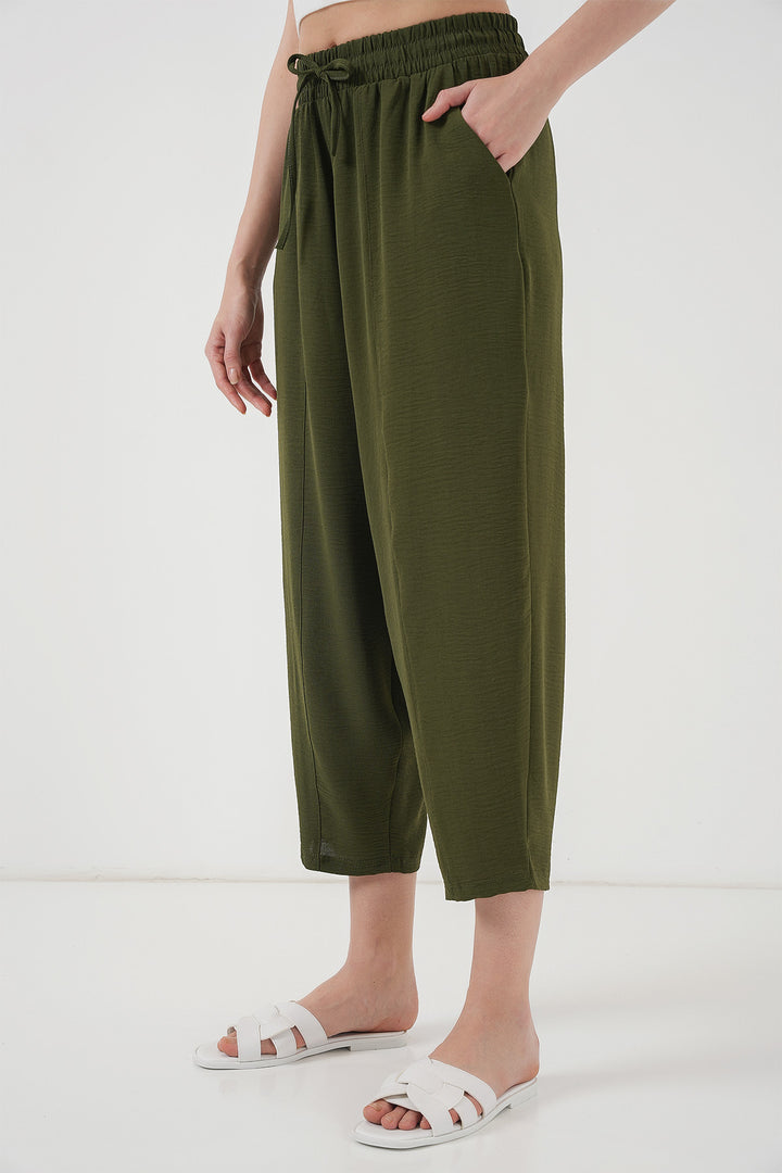 BGD Women Dokuma Şalvar Pantolon - Haki - Goch