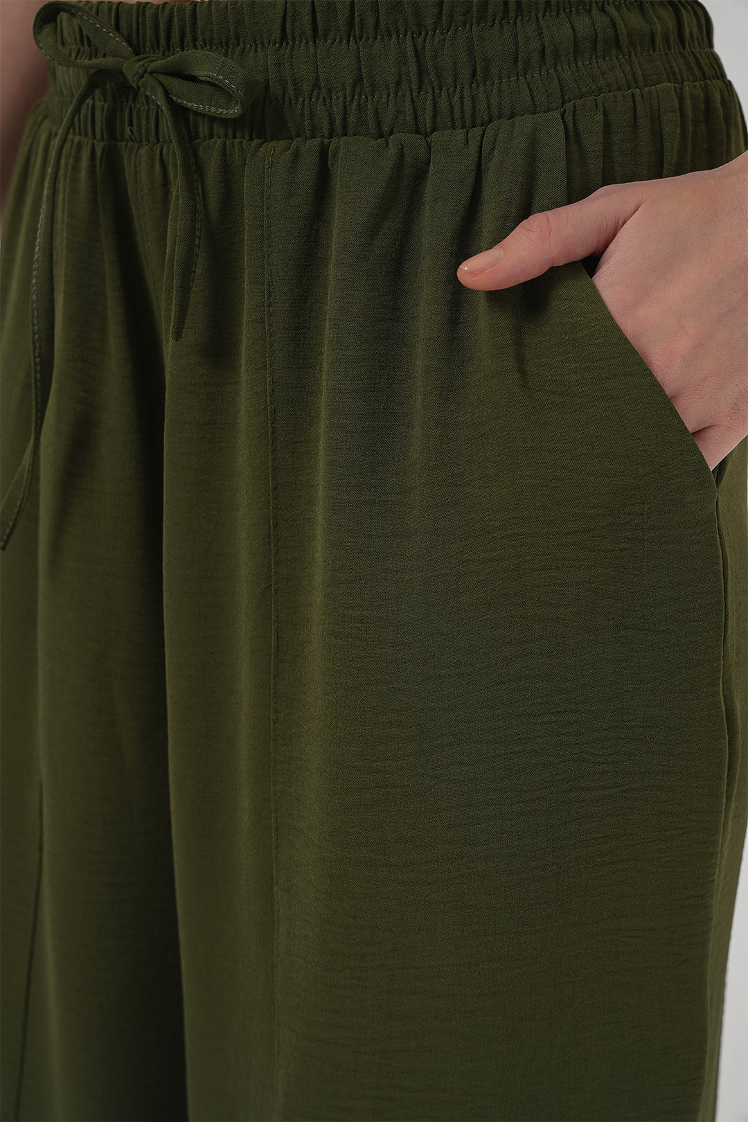 BGD Women Dokuma Şalvar Pantolon - Haki - Goch