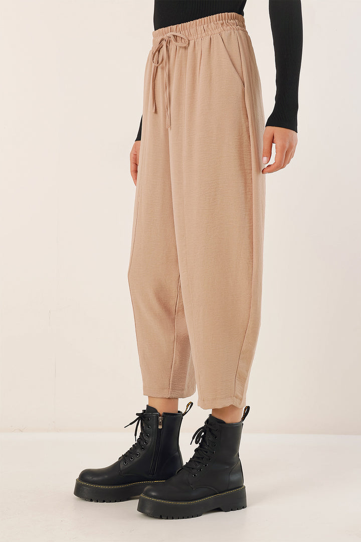 BGD Women Woven Baggy Pants - Biscuit - Bucharest