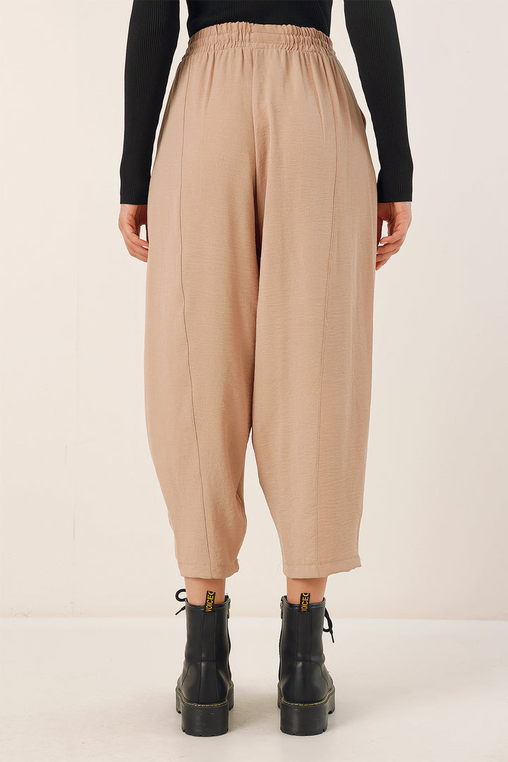 BGD Women Woven Baggy Pants - Biscuit - Bucharest