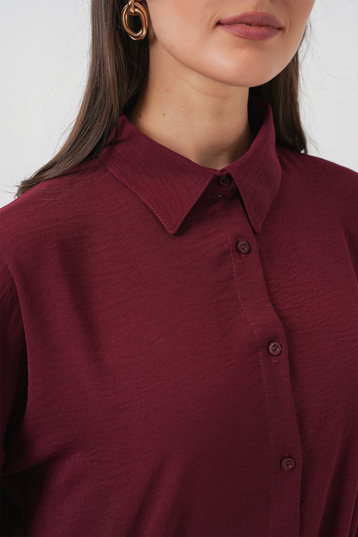 BGD Women Oversize Two-Piece Set - Burgundy - Columbia
