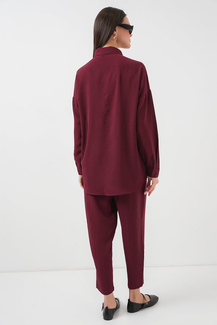 BGD Women Oversize Two-Piece Set - Burgundy - Columbia