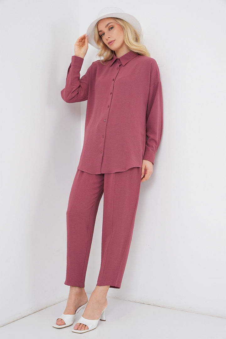 BGD Women Oversize Two-Piece Set - Rose Pink - Evere