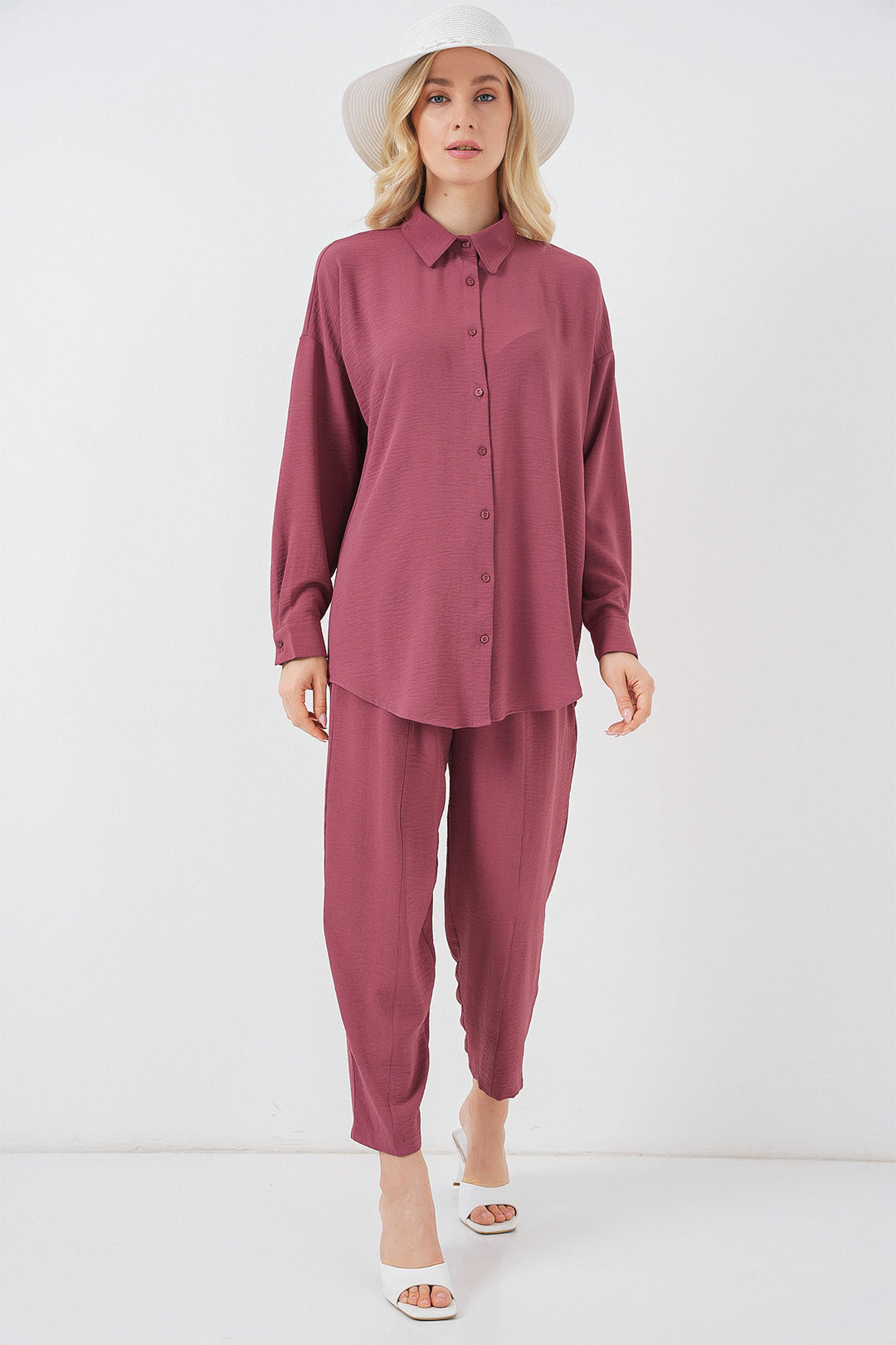 BGD Women Oversize Two-Piece Set - Rose Pink - Evere