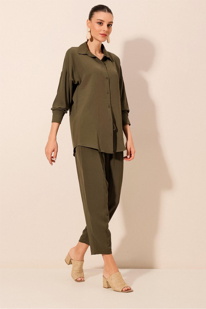 BGD Women Oversize Two-Piece Set - Khaki - Loulé