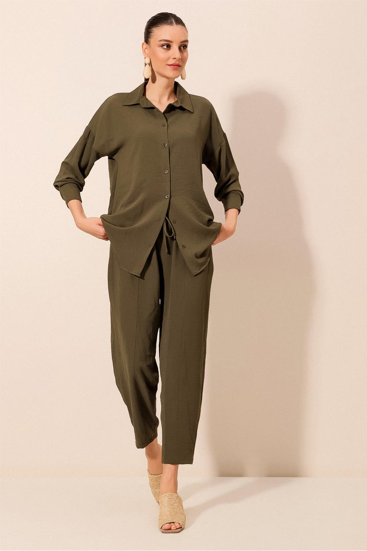 BGD Women Oversize Two-Piece Set - Khaki - Loulé