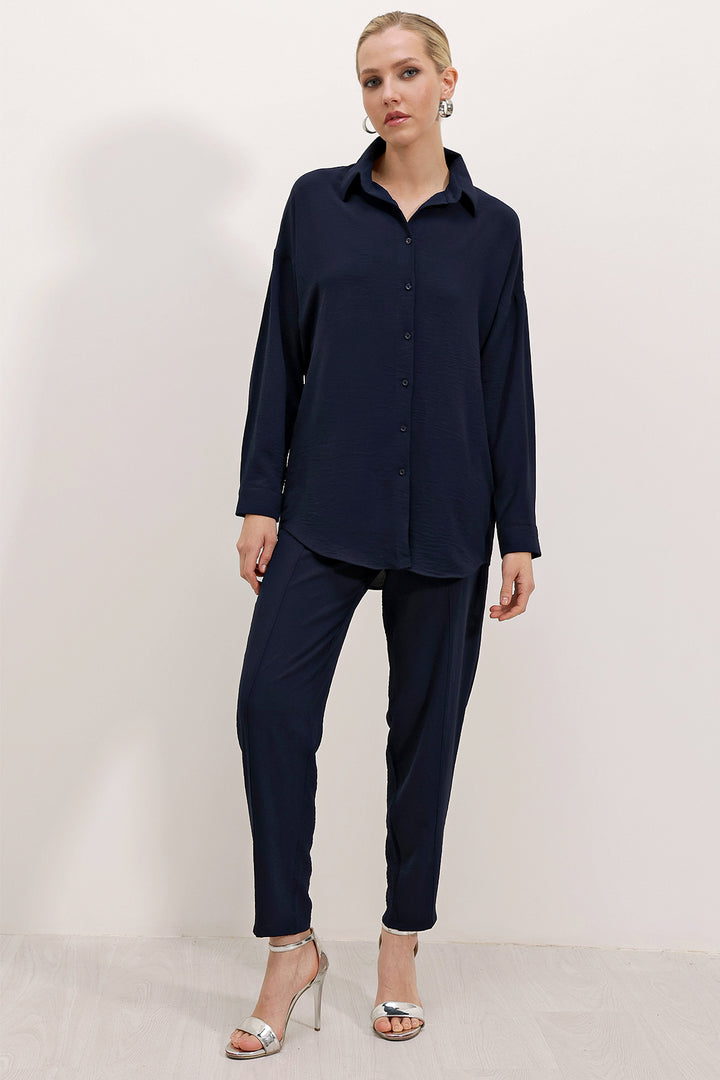 BGD Women Oversize Two-Piece Set - Navy - Calpulalpan