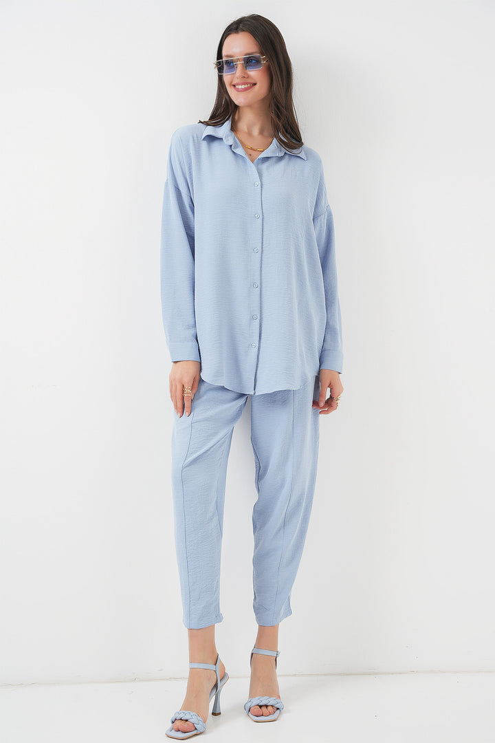 BGD Women Oversized Two-Piece Set - Blue - Lagos de Moreno
