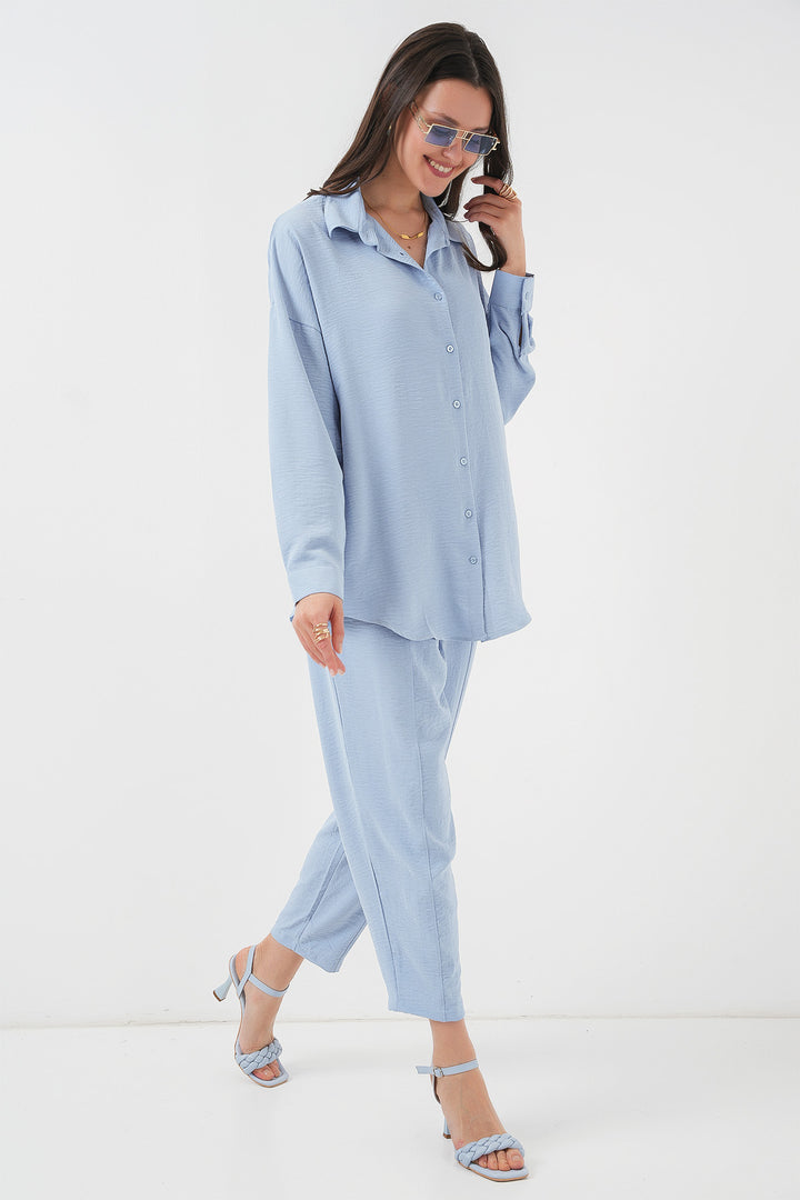 BGD Women Oversized Two-Piece Set - Blue - Lagos de Moreno