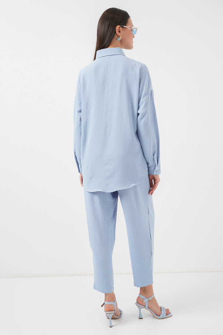 BGD Women Oversized Two-Piece Set - Blue - Lagos de Moreno