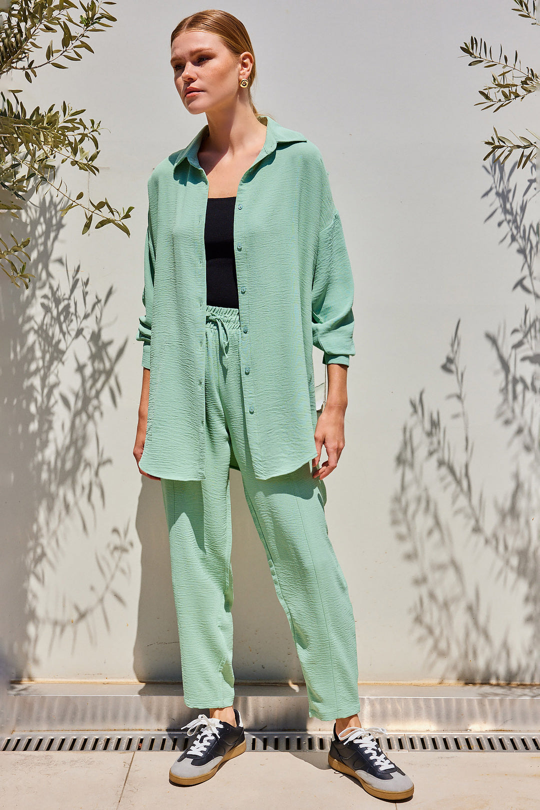 BGD Women Oversize Two-Piece Set - Mint - Ciudad Obregón