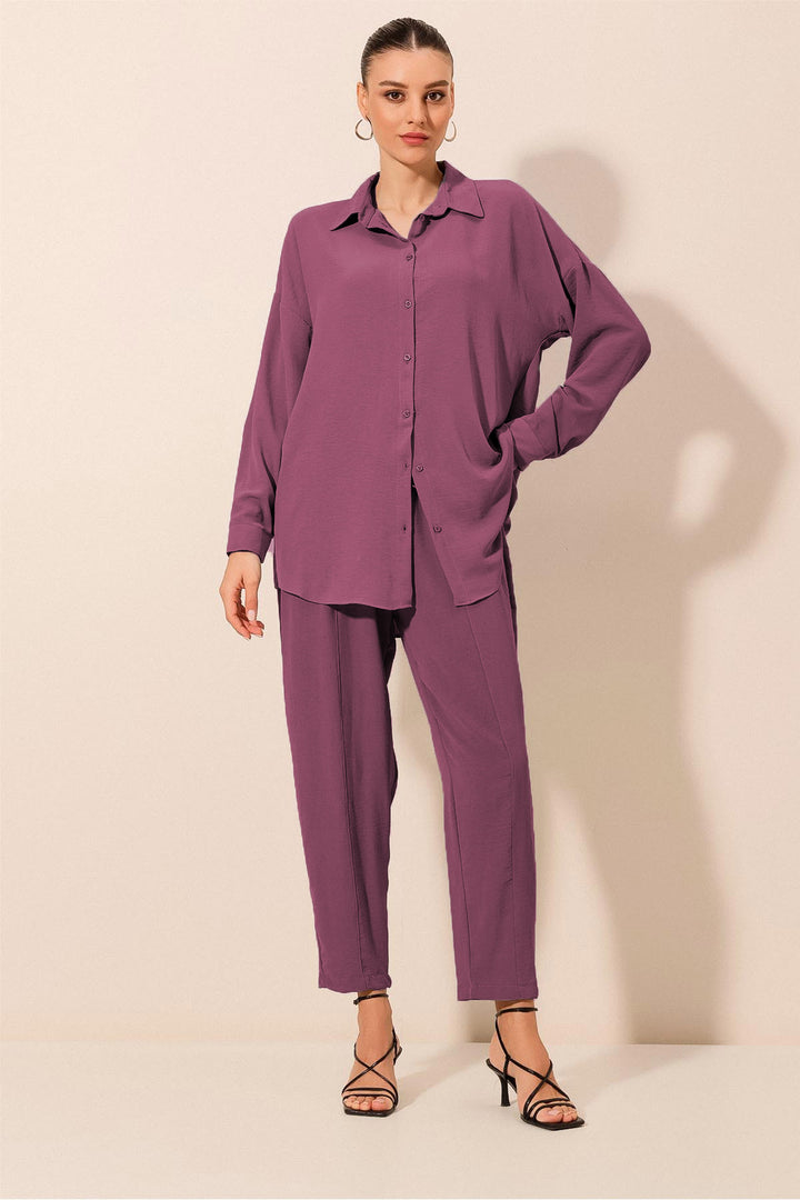 BGD Women Oversize Twin Set - Purple - Drogheda
