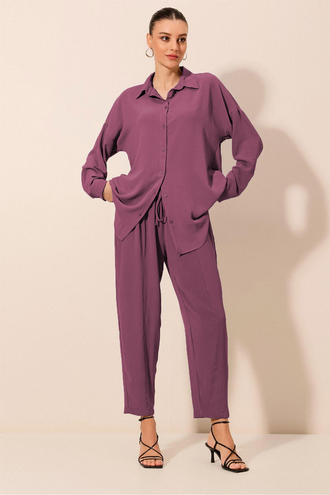 BGD Women Oversize Twin Set - Purple - Drogheda