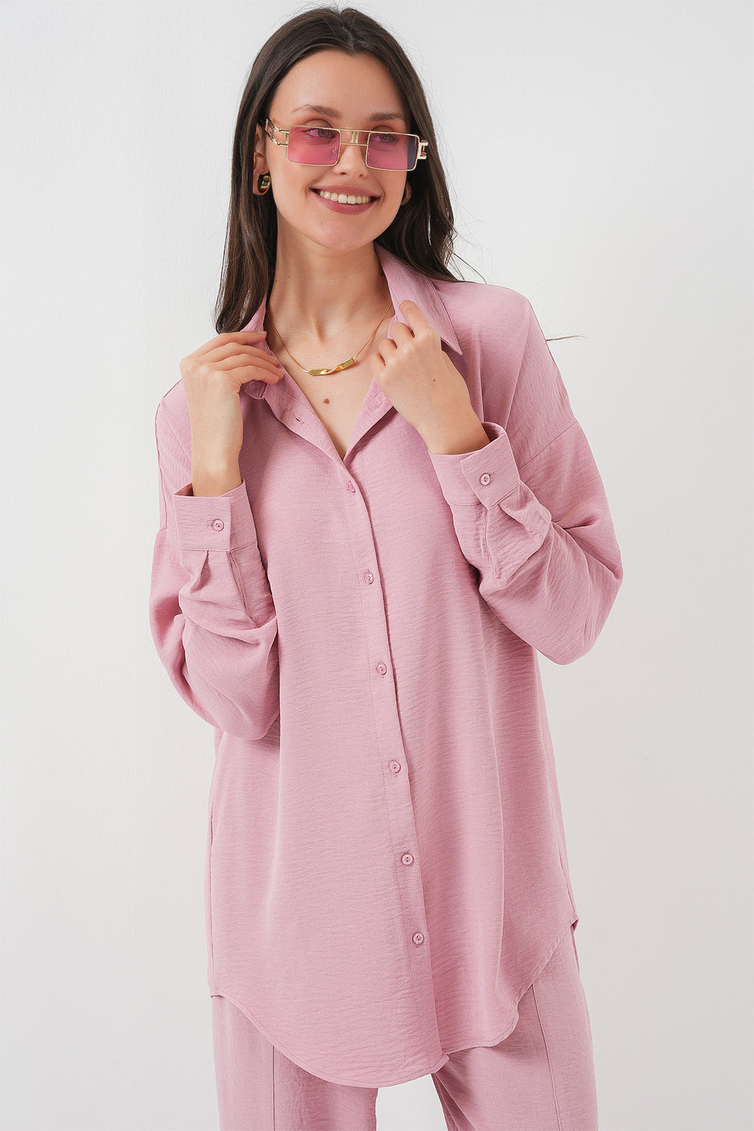 BGD Women Oversized Two Piece Set - Powder - Apex