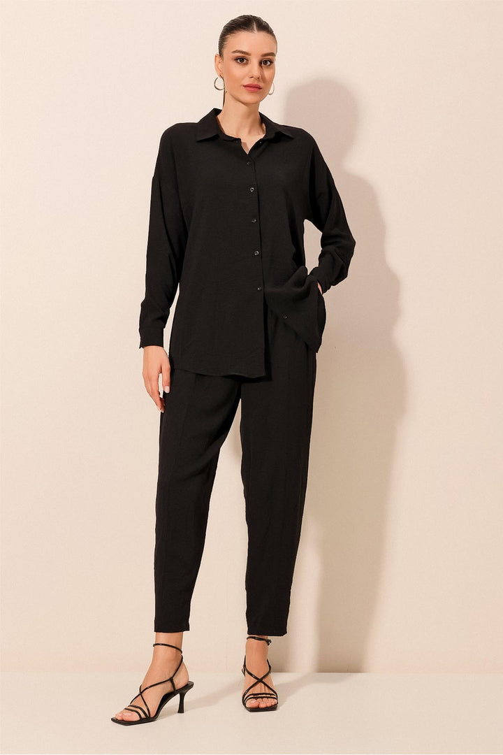BGD Women Oversized Two-Piece Set - Black - Dayton
