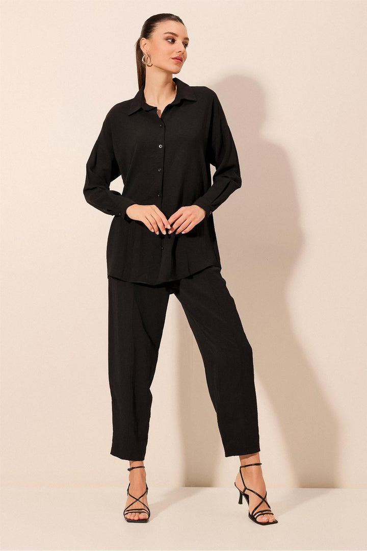 BGD Women Oversized Two-Piece Set - Black - Dayton