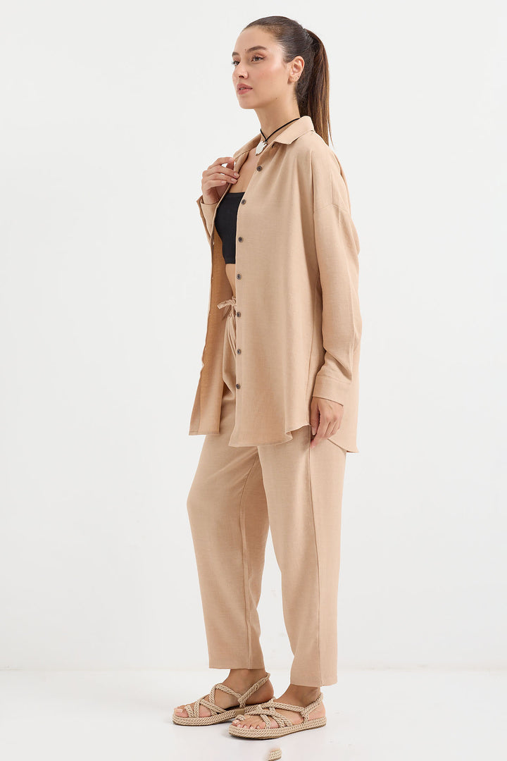BGD Women Linen Two-Piece Set - Biscuit - Avondale