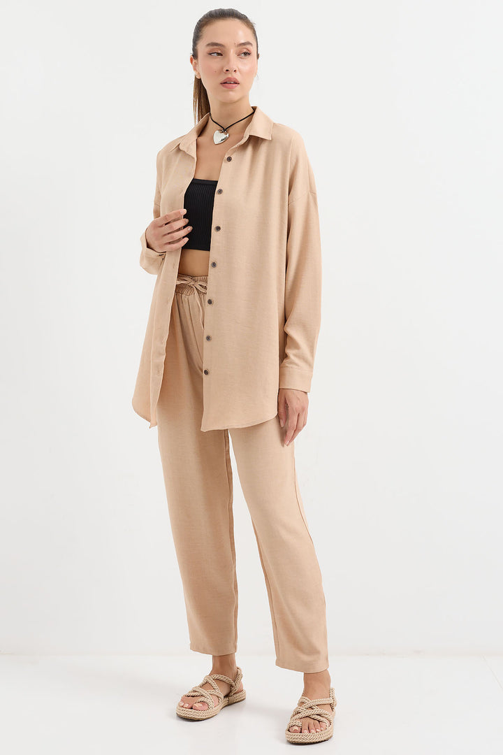 BGD Women Linen Two-Piece Set - Biscuit - Avondale