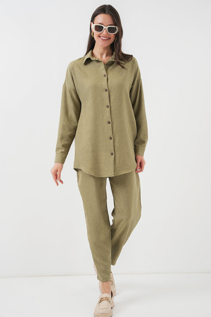 BGD Women Linen Two-Piece Set - Çağla - Ludwigshafen