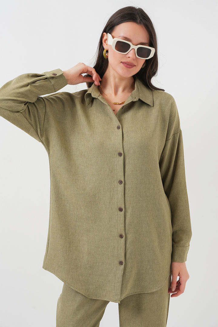 BGD Women Linen Two-Piece Set - Çağla - Ludwigshafen