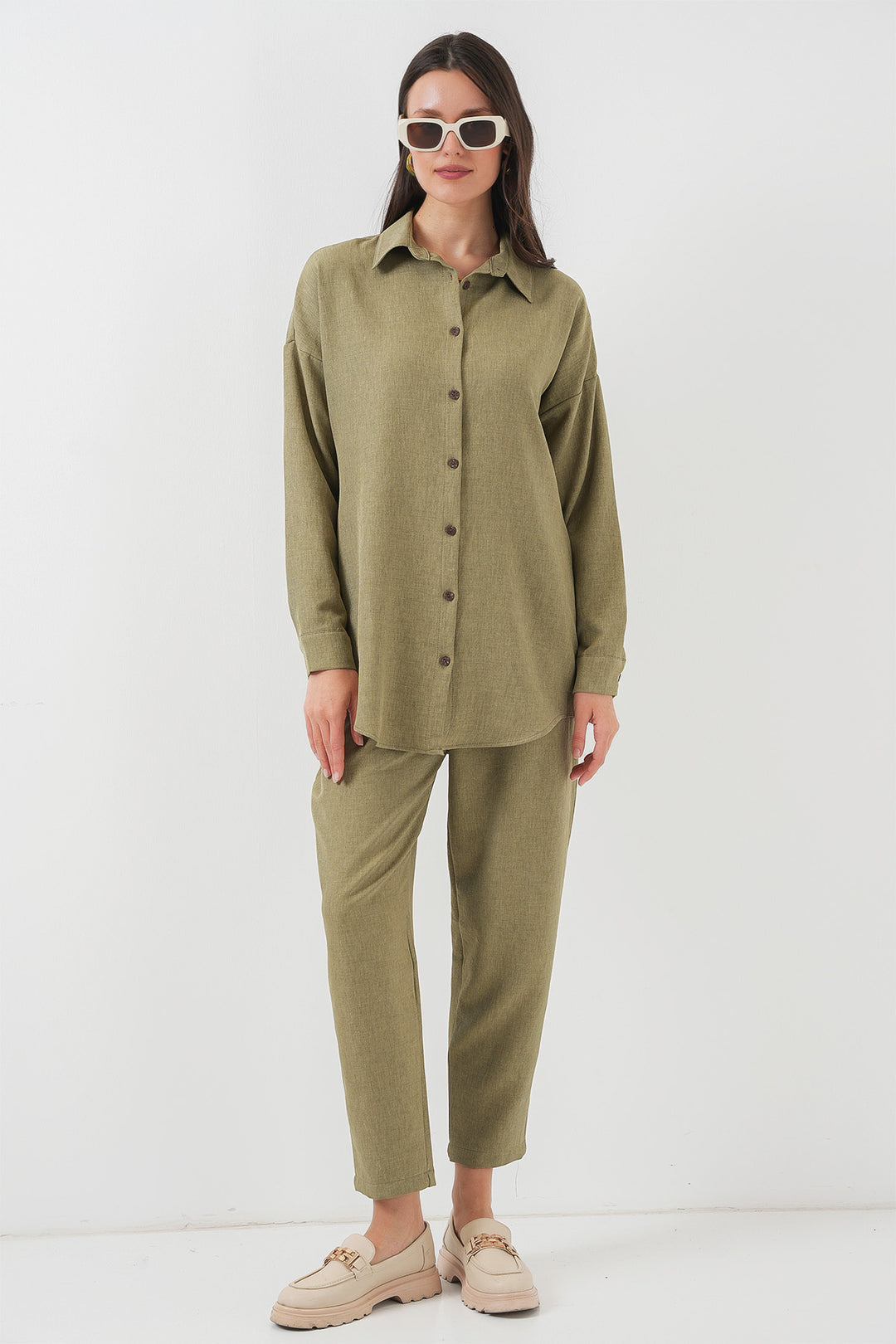 BGD Women Linen Two-Piece Set - Çağla - Ludwigshafen