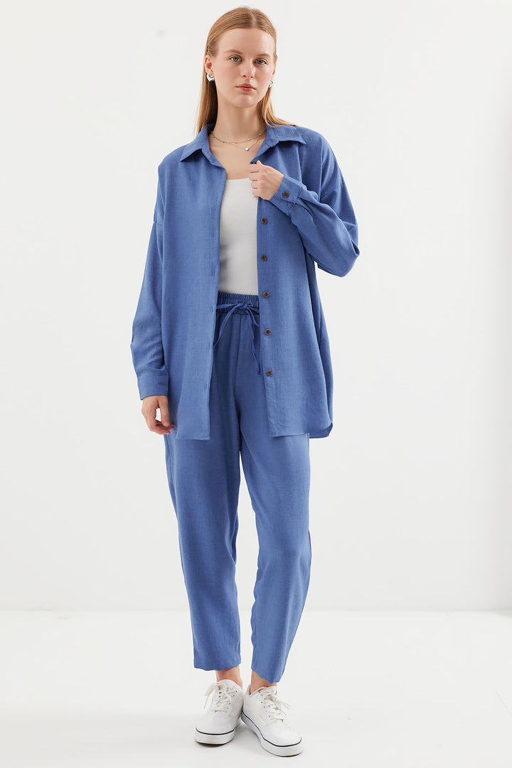 BGD Women Linen Two-Piece Set - Dark Indigo - Avondale