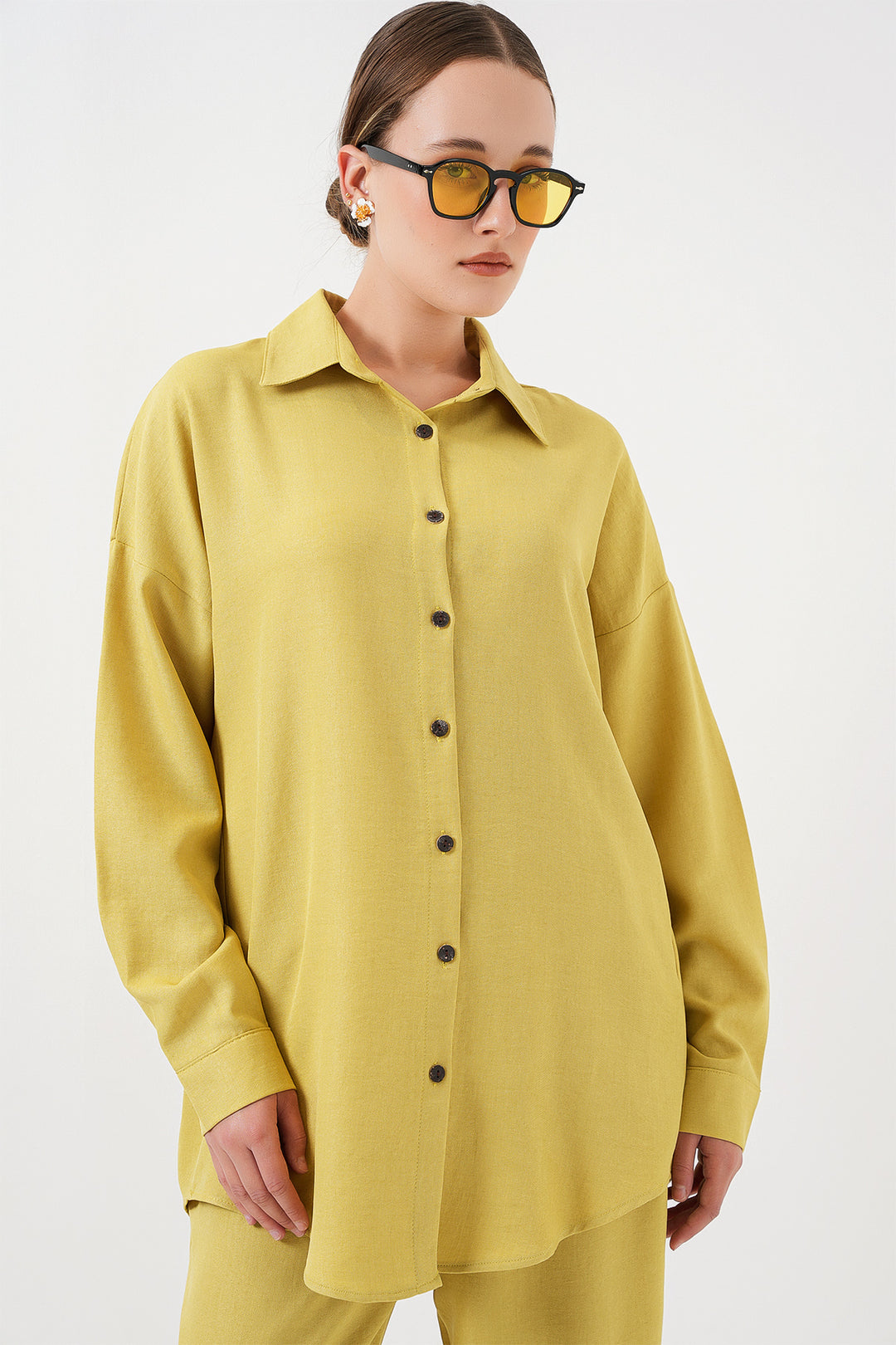 BGD Women Linen Two-Piece Set - Olive Green - Springville