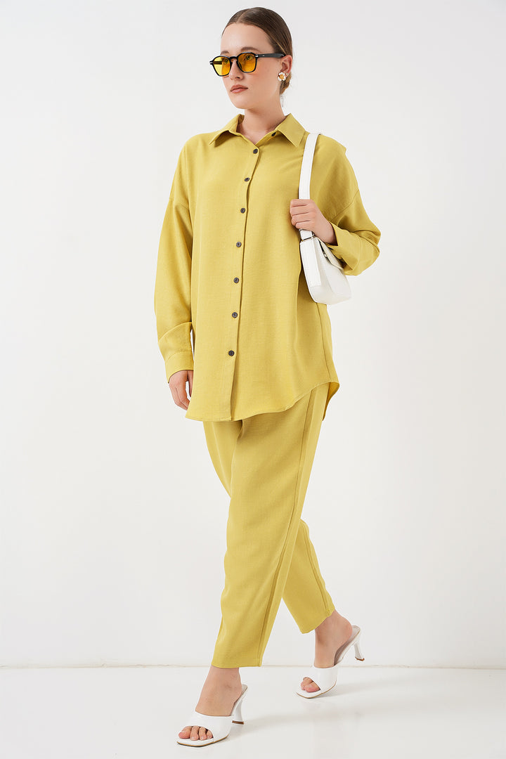 BGD Women Linen Two-Piece Set - Olive Green - Springville
