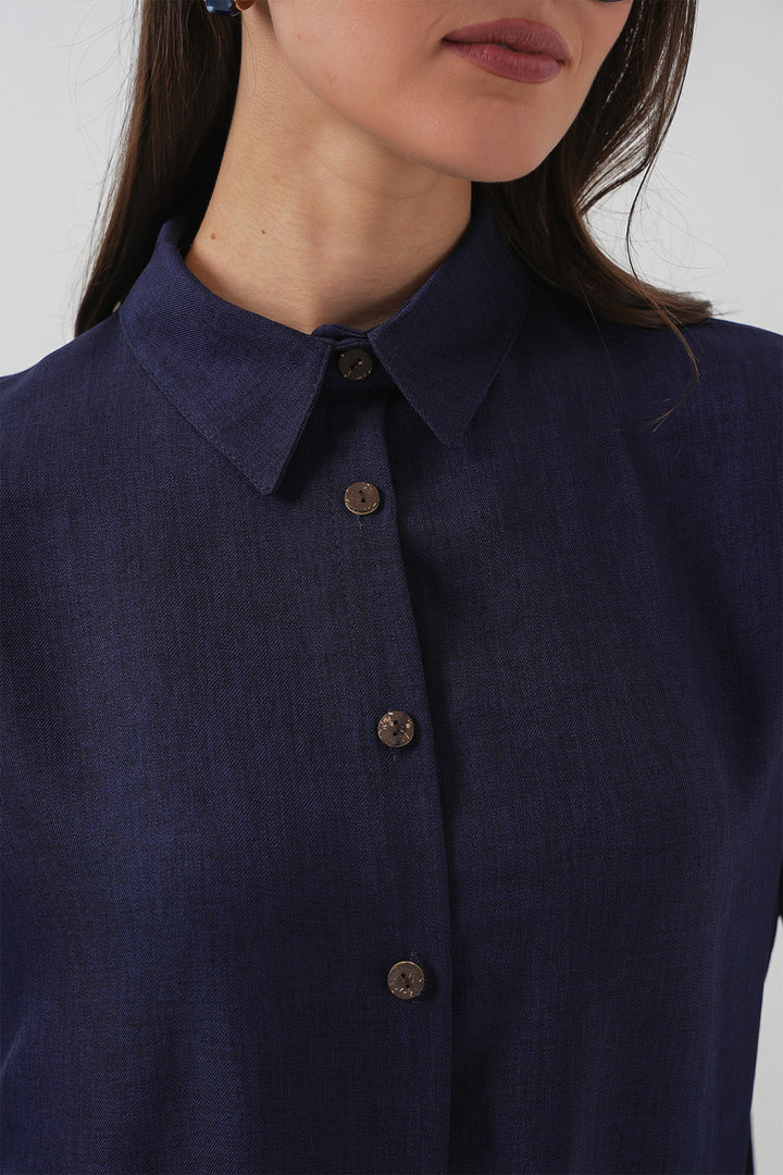 BGD Women Linen Two-Piece Set - Navy - Sokhumi
