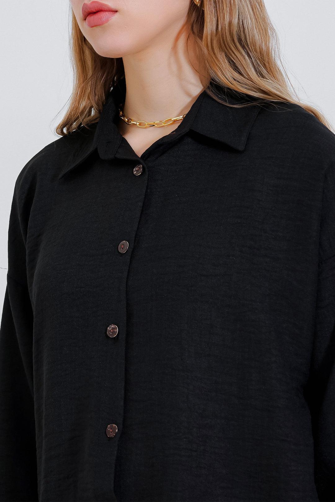 BGD Women Woman Black Oversized Linen Suit 6622 - Avondale