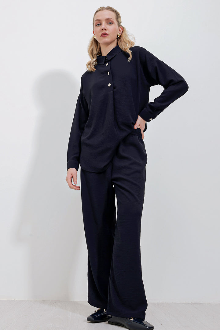BGD Women Oversize Top and Bottom Set - Navy - Avondale