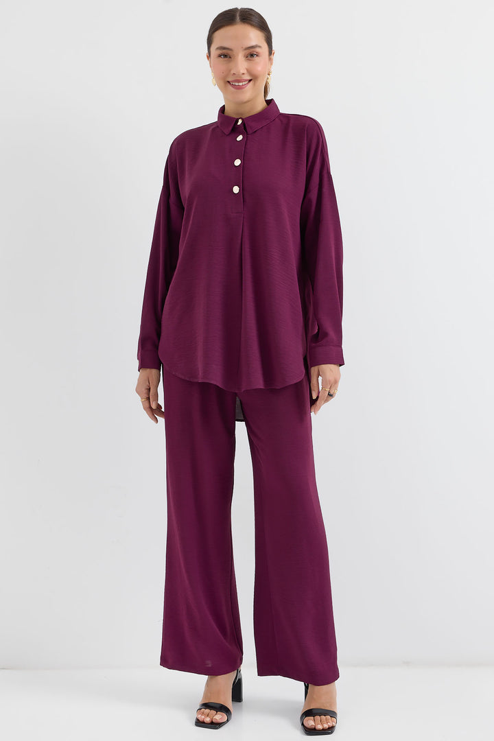 BGD Women Oversized Top and Bottom Set - Purple - Avondale