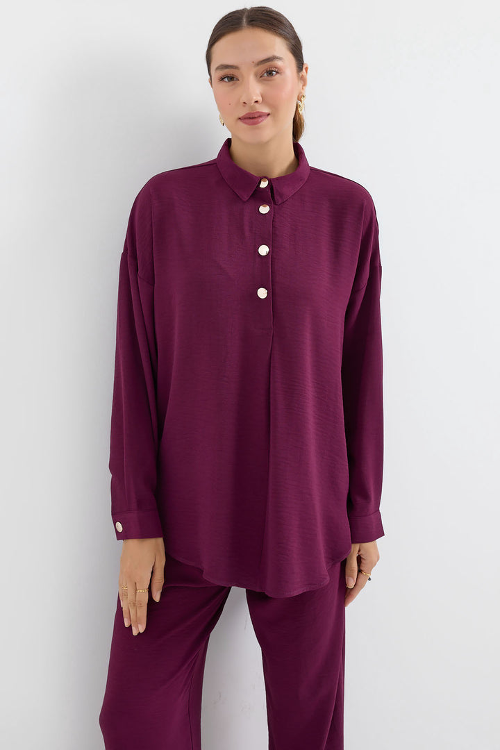 BGD Women Oversized Top and Bottom Set - Purple - Avondale