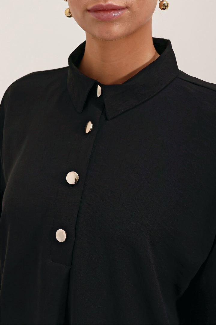 BGD Women Oversized Top and Bottom Set - Black - Avondale