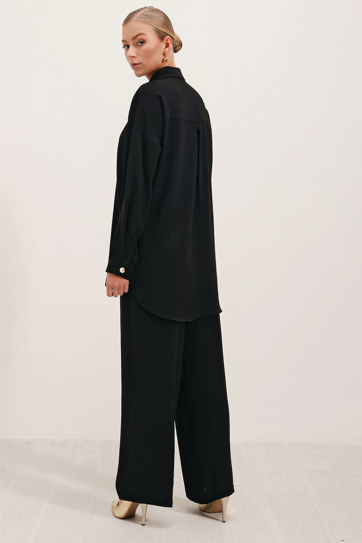 BGD Women Oversized Top and Bottom Set - Black - Avondale