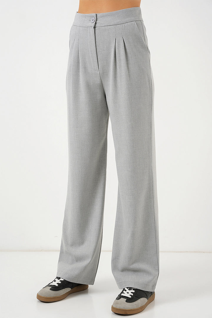 BGD Women High Waist Palazzo Pants - Ash Gray - Leeuwarden
