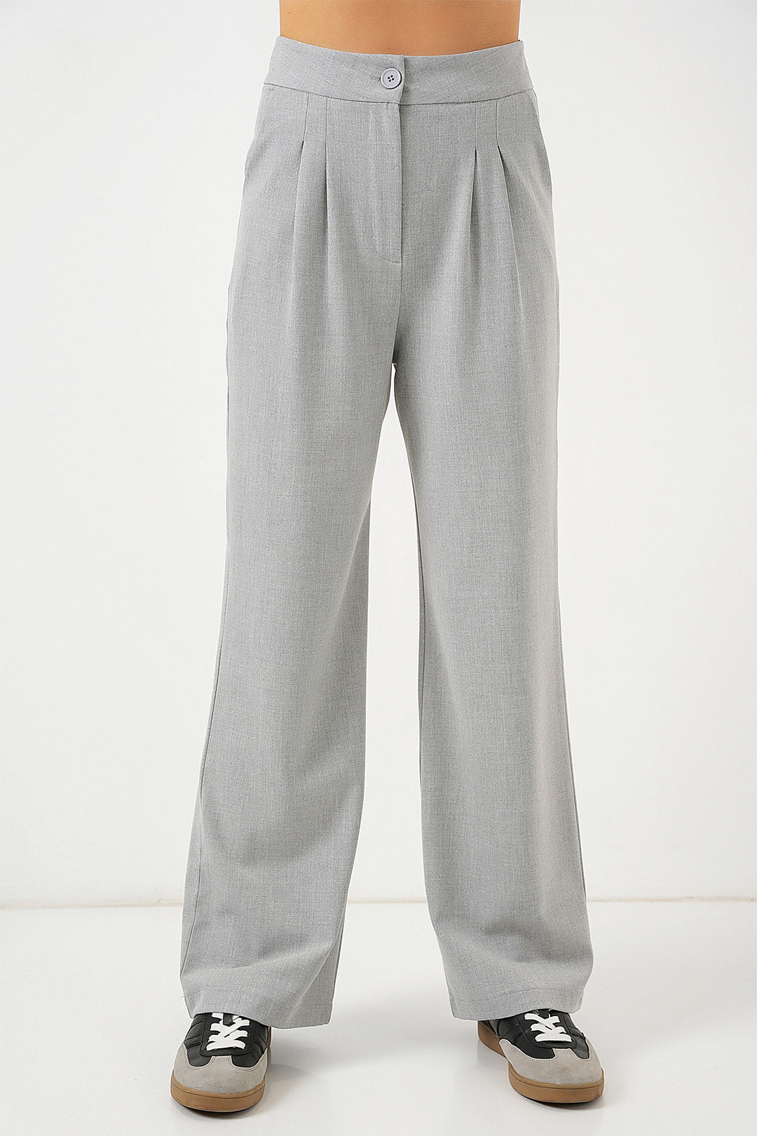 BGD Women High Waist Palazzo Pants - Ash Gray - Leeuwarden
