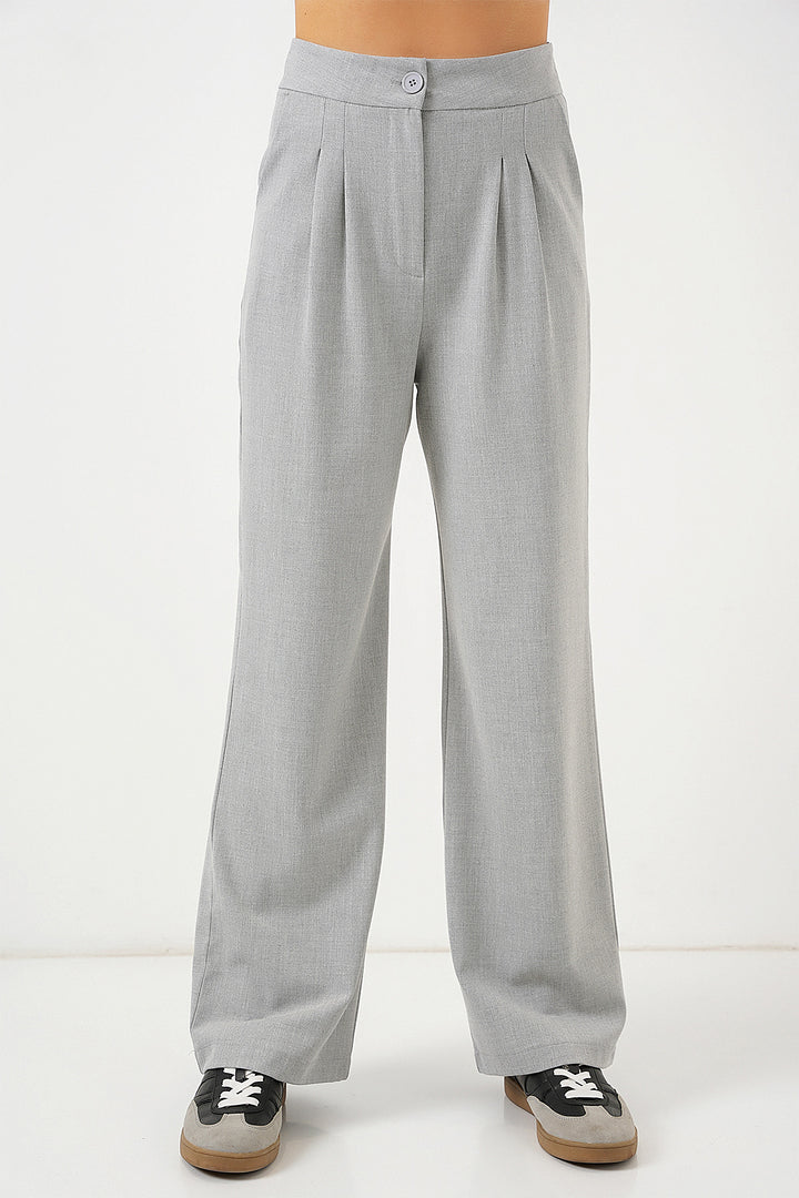 BGD Women High Waist Palazzo Pants - Ash Gray - Leeuwarden